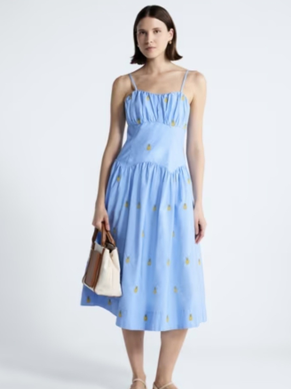 Free ASSEMBLY Blue Spaghetti Strap Midi Dress SIZE S Like Anthropologie